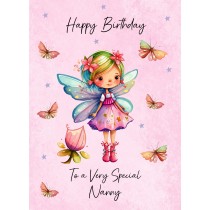 Fairy Art Birthday Card For Nanny