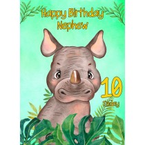10th Birthday Card for Nephew (Rhino)