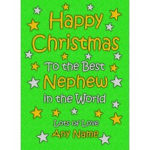 Personalised Nephew Christmas Card (Green)