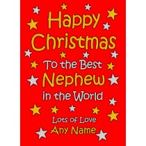 Personalised Nephew Christmas Card (Red)