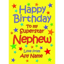 Personalised Nephew Birthday Card (Yellow)
