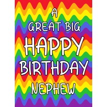 Happy Birthday 'Nephew' Greeting Card (Rainbow)