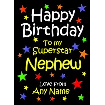 Personalised Nephew Birthday Card (Black)