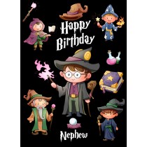 Birthday Card For Nephew (Wizard, Cartoon)