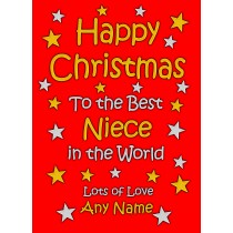 Personalised Niece Christmas Card (Red)