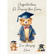 Graduation Passing Exams Congratulations Card For Niece (Design 2)