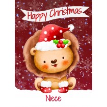 Christmas Card For Niece (Happy Christmas, Lion)