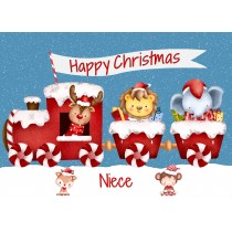 Christmas Card For Niece (Happy Christmas, Train)