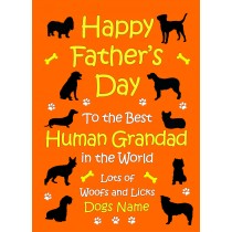 Personalised From The Dog Fathers Day Card (Orange, Human Grandad)