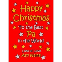 Personalised Pa Christmas Card (Red)