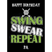 Funny Golf Birthday Card for Pa (Design 1)