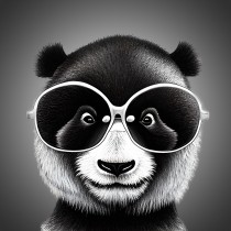 Panda Funny Black and White Art Blank Card (Spexy Beast)