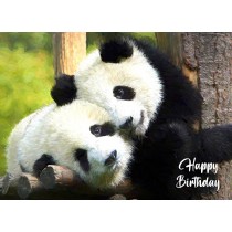 Panda Art Birthday Card