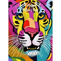Panther Animal Colourful Abstract Art Fathers Day Card