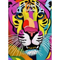 Panther Animal Colourful Abstract Art Birthday Card