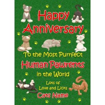 Personalised From The Cat Anniversary Card (Purrfect Human Pawrents)