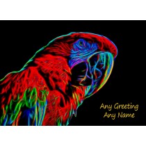Personalised Parrot Neon Greeting Card (Birthday, Christmas, Any Occasion)