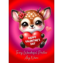 Personalised Valentines Day Card for Partner (Deer)