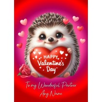 Personalised Valentines Day Card for Partner (Hedgehog)