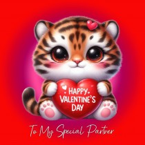 Valentines Day Square Card for Partner (Tiger)