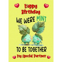 Funny Pun Romantic Birthday Card for Partner (Mint to Be)