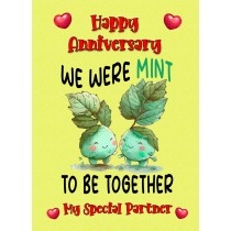 Funny Pun Romantic Anniversary Card for Partner (Mint to Be)