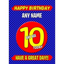 Personalised Birthday Card (Any Age, Blue)