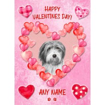 Personalised Bearded Collie Dog Valentines Day Card (Happy Valentines)