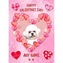 Personalised Bichon Frise Dog Valentines Day Card (Happy Valentines)