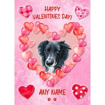 Personalised Border Collie Dog Valentines Day Card (Happy Valentines)