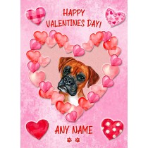 Personalised Boxer Dog Valentines Day Card (Happy Valentines)