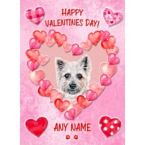 Personalised Cairn Terrier Dog Valentines Day Card (Happy Valentines)