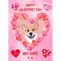 Personalised Corgi Dog Valentines Day Card (Happy Valentines)