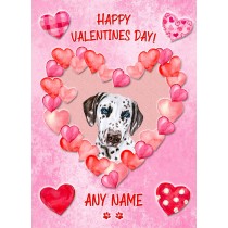 Personalised Dalmatian Dog Valentines Day Card (Happy Valentines)
