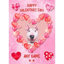 Personalised English Bull Terrier Dog Valentines Day Card (Happy Valentines)