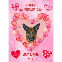 Personalised German Shepherd Dog Valentines Day Card (Happy Valentines)