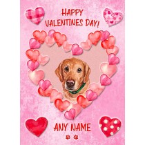 Personalised Golden Labrador Dog Valentines Day Card (Happy Valentines)