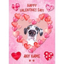Personalised Great Dane Dog Valentines Day Card (Happy Valentines)