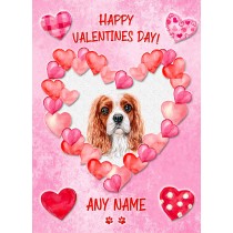 Personalised King Charles Spaniel Dog Valentines Day Card (Happy Valentines)