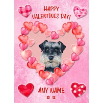 Personalised Miniature Schnauzer Dog Valentines Day Card (Happy Valentines)