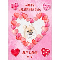 Personalised Pomeranian Dog Valentines Day Card (Happy Valentines)