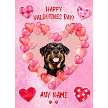 Personalised Rottweiler Dog Valentines Day Card (Happy Valentines)