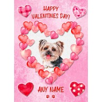 Personalised Yorkshire Terrier Dog Valentines Day Card (Happy Valentines)
