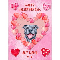 Personalised Staffordshire Bull Terrier Dog Valentines Day Card (Happy Valentines)