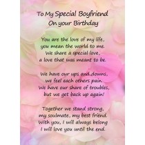 Romantic Birthday Verse Poem Card (Special Boyfriend)