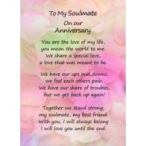 Romantic Anniversary Verse Poem Card (Soulmate)