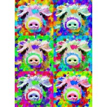 Pig Colourful Pop Art Blank Greeting Card