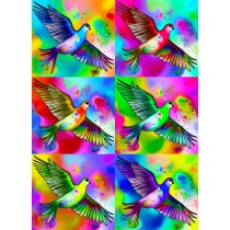 Pigeon Colourful Pop Art Blank Greeting Card