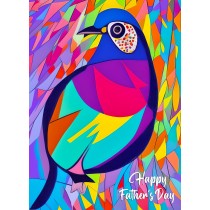 Pigeon Animal Colourful Abstract Art Fathers Day Card