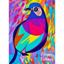 Pigeon Animal Colourful Abstract Art Birthday Card